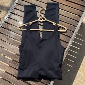 All in Motion textured form fitted Black Women's athletic Jumpsuit